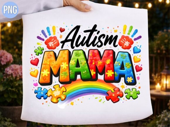 Autism Mama Handprint Puzzle Heart PNG: A Symbol of Love