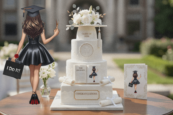 Celebrate the New Grad Boss with Stunning Cosmetology Graduation Girl Clipart