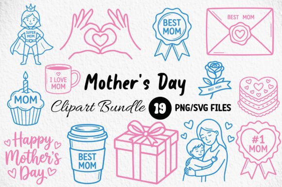 Celebrate with Style: The Ultimate Mother's Day Clipart Bundle for Your Creative Projects