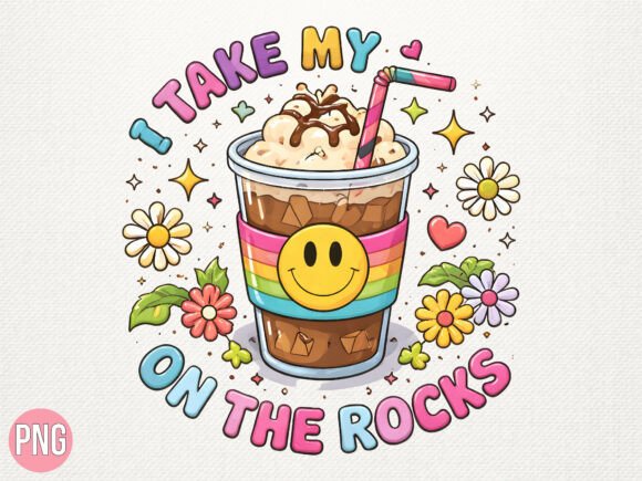 Elevate Designs with I Take My Coffee on the Rocks PNG