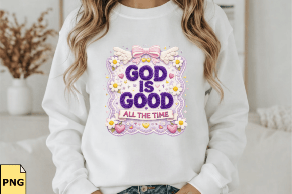Elevating Faith and Fashion with the God Is Good Faux Yarn Floral Shirt Design