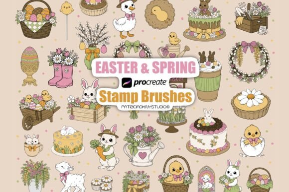 Procreate Easter and Spring Brushes for Fast Art