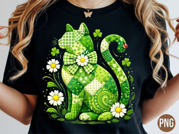 Unlocking Creative Potential with the Green Patchwork Cat Lucky Clover PNG