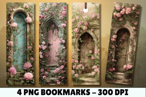 Vintage Pastel Flower Garden Bookmark Set
